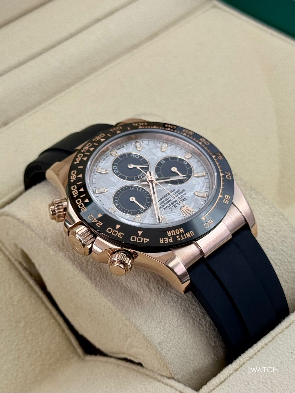 2022 Rolex Daytona 40mm 116515LN Rose Gold Oysterflex Meteorite Dial