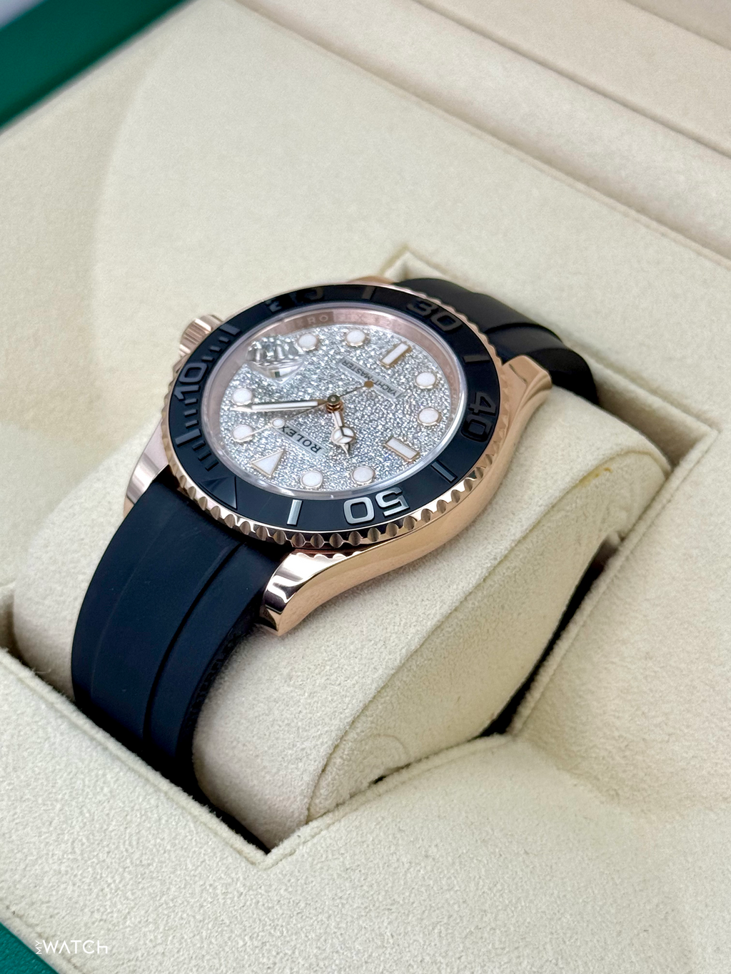 2023 Rolex Yacht-Master 40mm 126655 Rose Gold Diamond Paved Dial