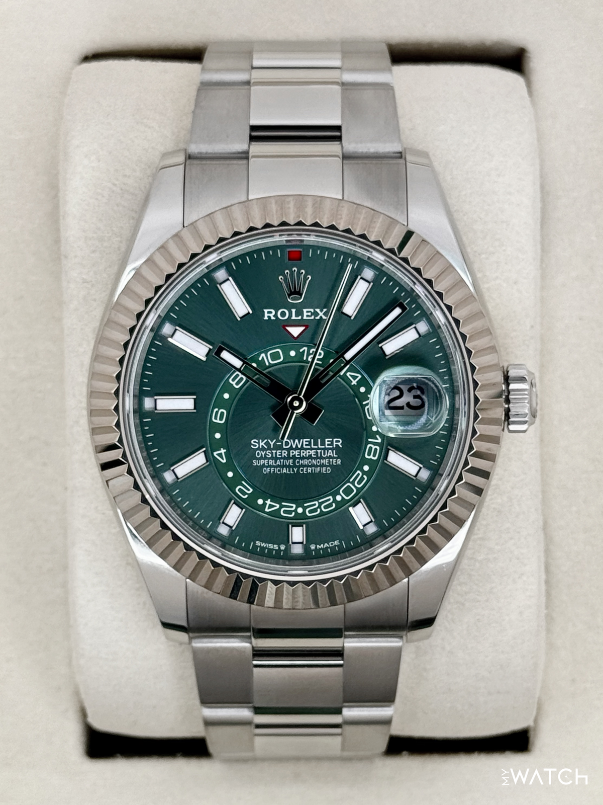 2025 Rolex Sky-Dweller 42mm 336934 Stainless Steel Oyster Green Dial