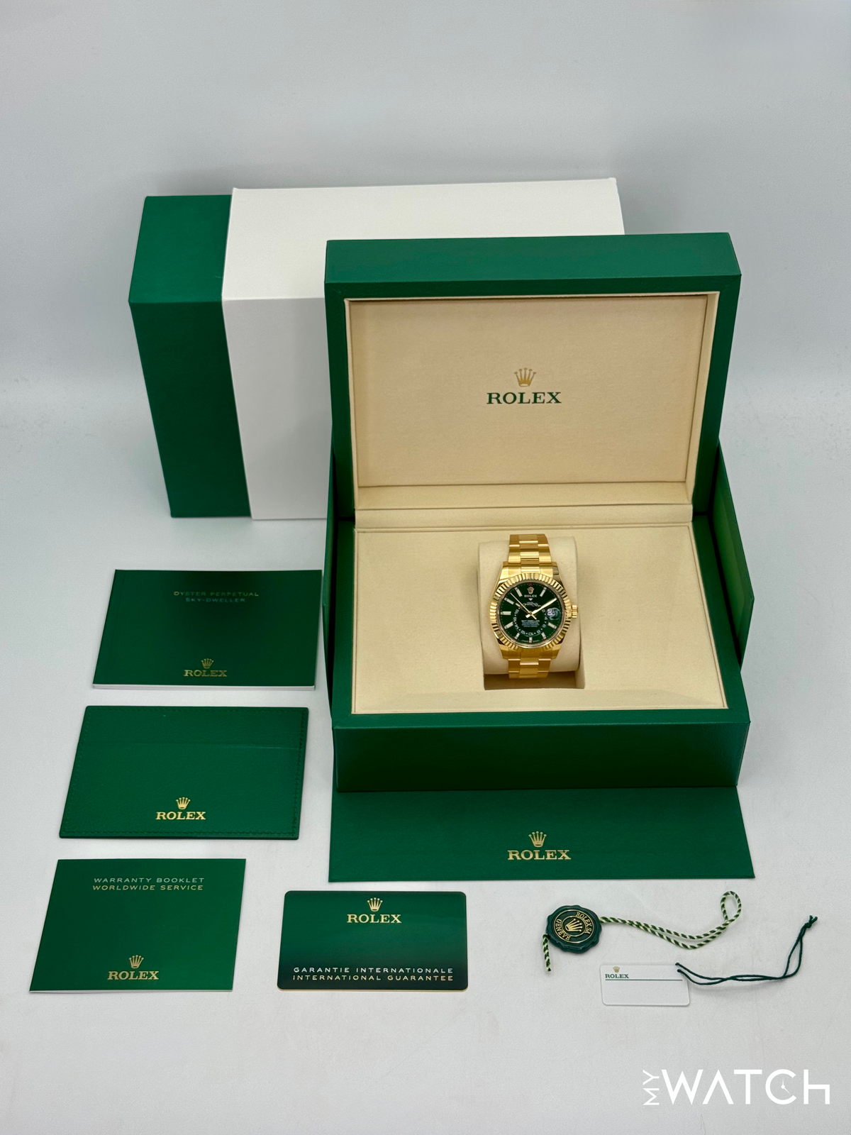 NEW 2026 Rolex Sky-Dweller 42mm 336938 Yellow Gold Oyster Green Dial