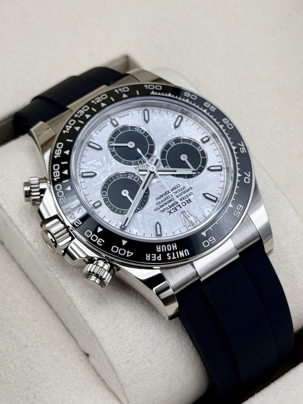 NEW 2026 Rolex Daytona 40mm 126519LN White Gold Oysterflex Meteorite Dial (NEW STYLE CARD)