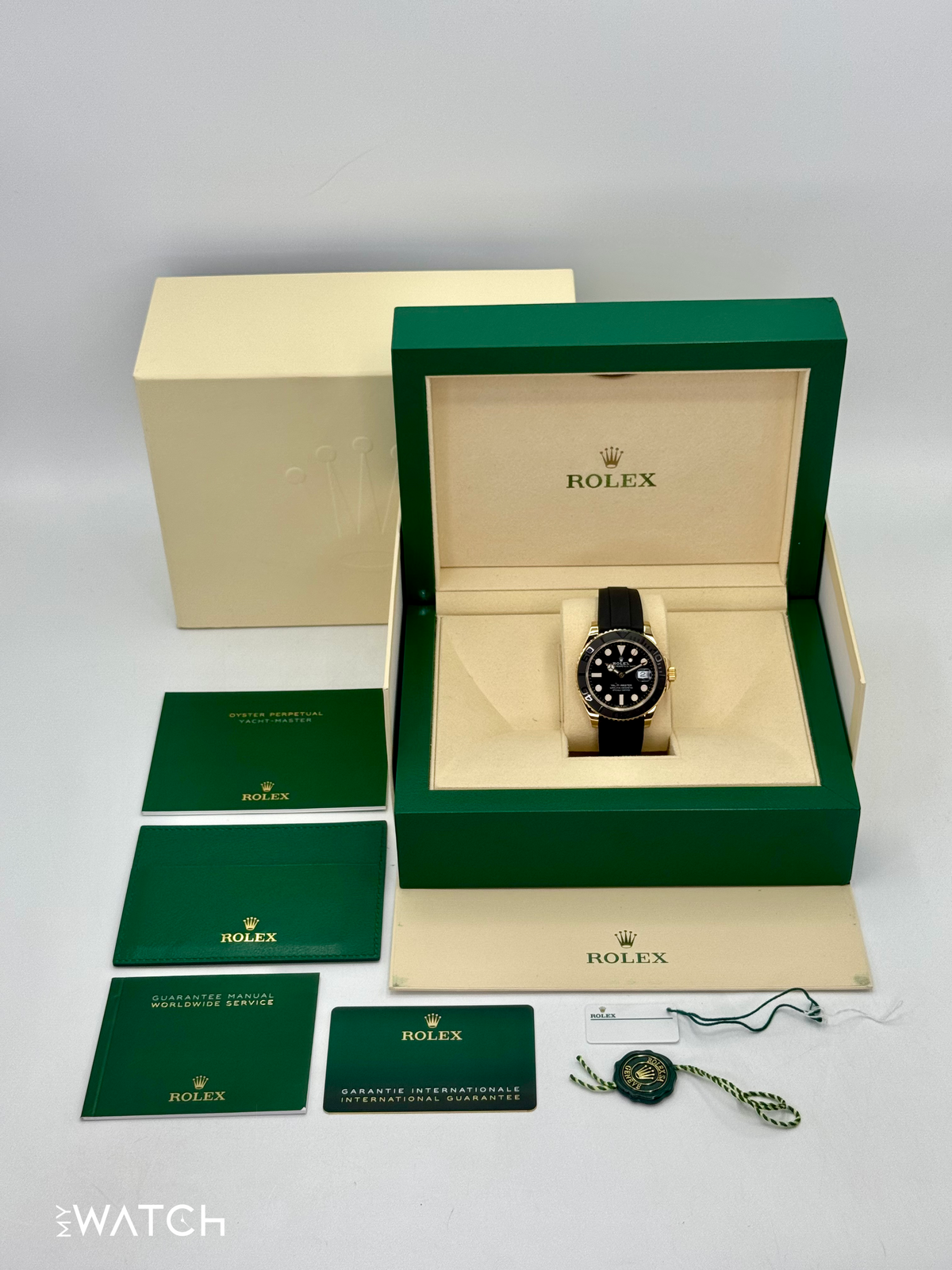 2022 Rolex Yacht-Master 42mm 226658 Gold Oysterflex Black Dial