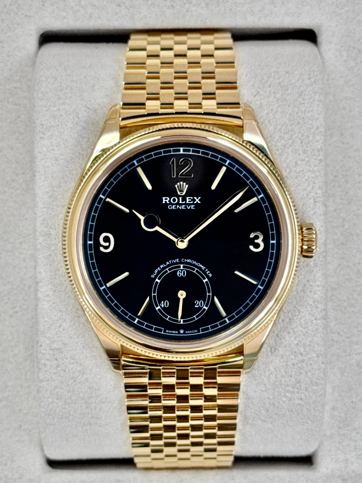 NEW 2026 Rolex 1908 39mm 52508 Yellow Gold Settimo Bracelet Black Dial