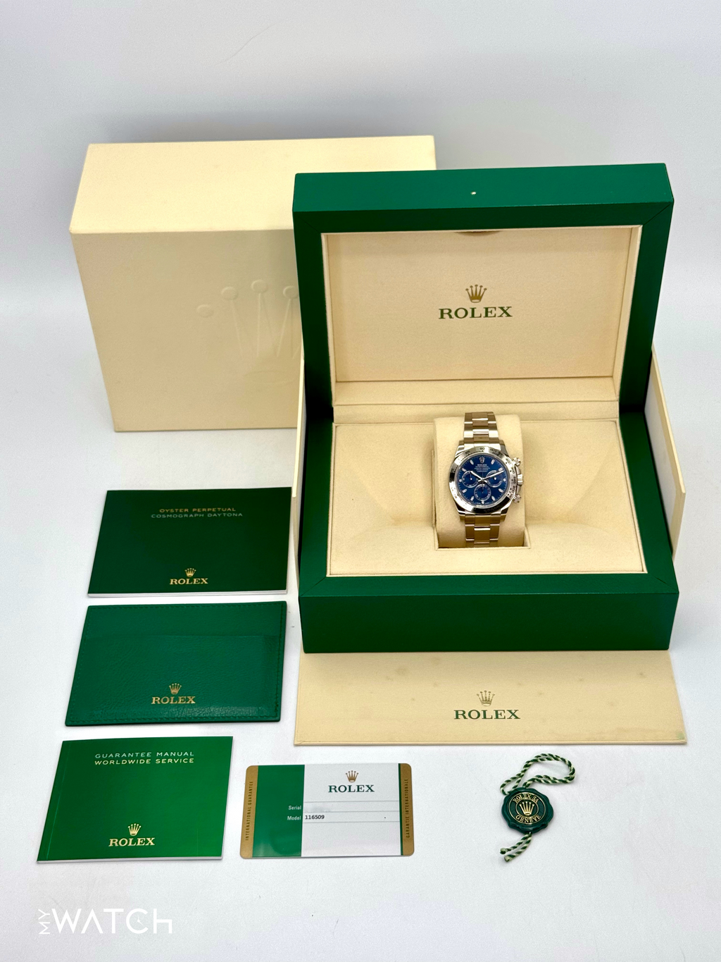 2019 Rolex Daytona 40mm 116509 White Gold Blue Dial