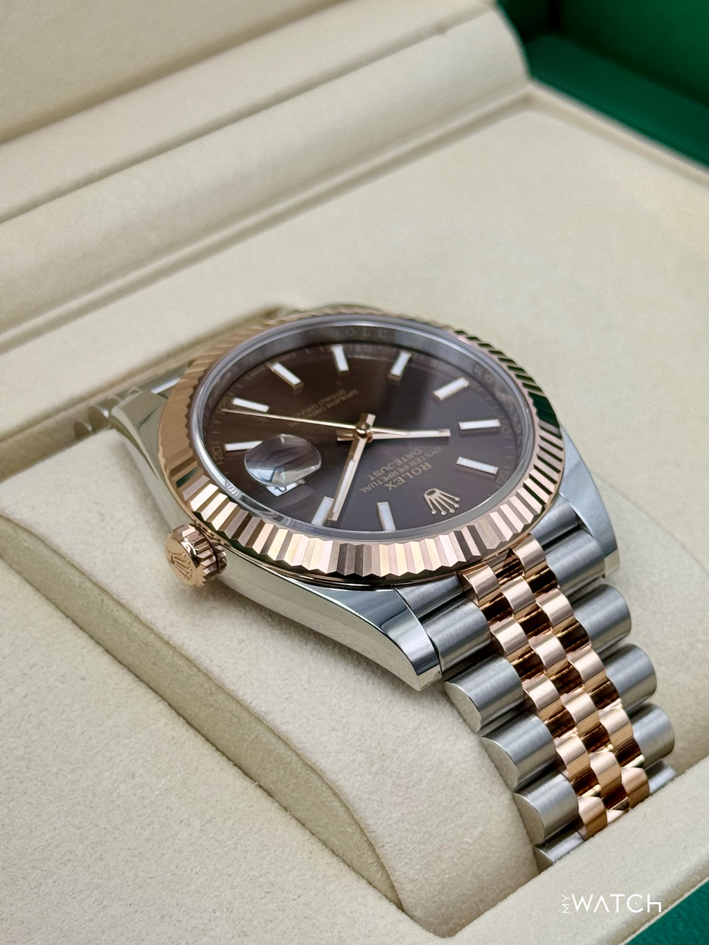 NEW 2025 Rolex Datejust 41mm 126331 Two-Tone Rose Gold Chocolate Dial (STICKERED)
