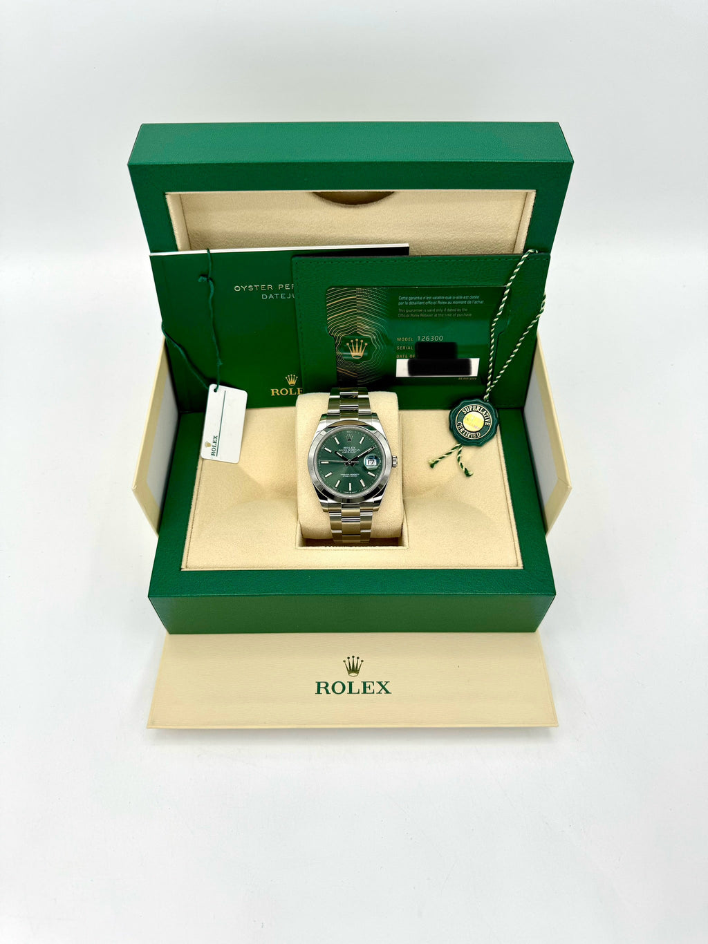 NEW 2025 Rolex Datejust 41mm 126300 Stainless Steel Oyster Green Dial