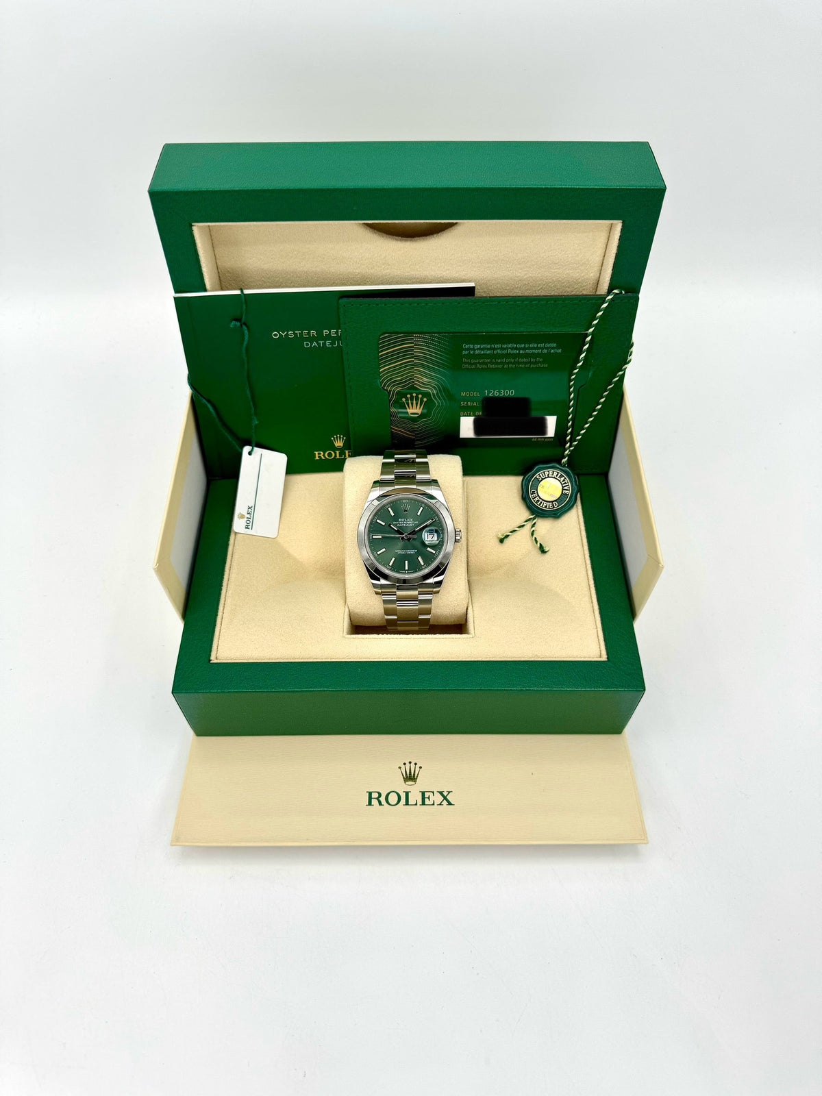 NEW 2025 Rolex Datejust 41mm 126300 Stainless Steel Oyster Green Dial