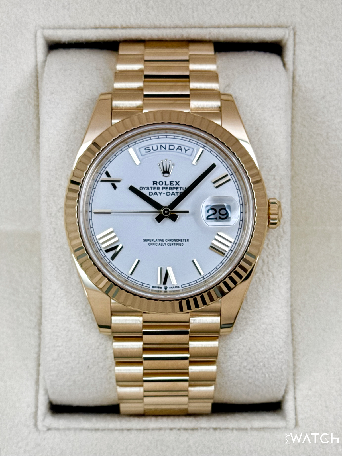 NEW 2025 Rolex Day-Date 40mm 228238 Presidential White Dial