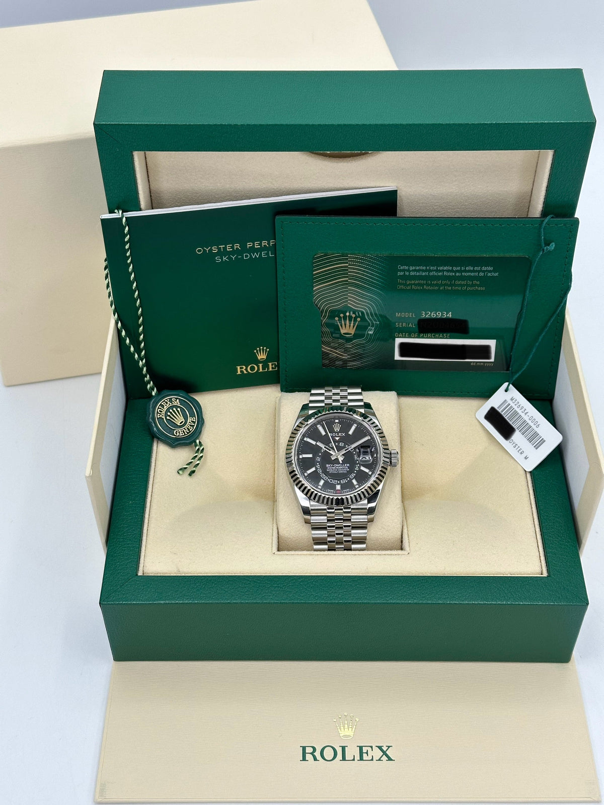 2021 Rolex Sky-Dweller 42mm 326934 Jubilee Black Dial