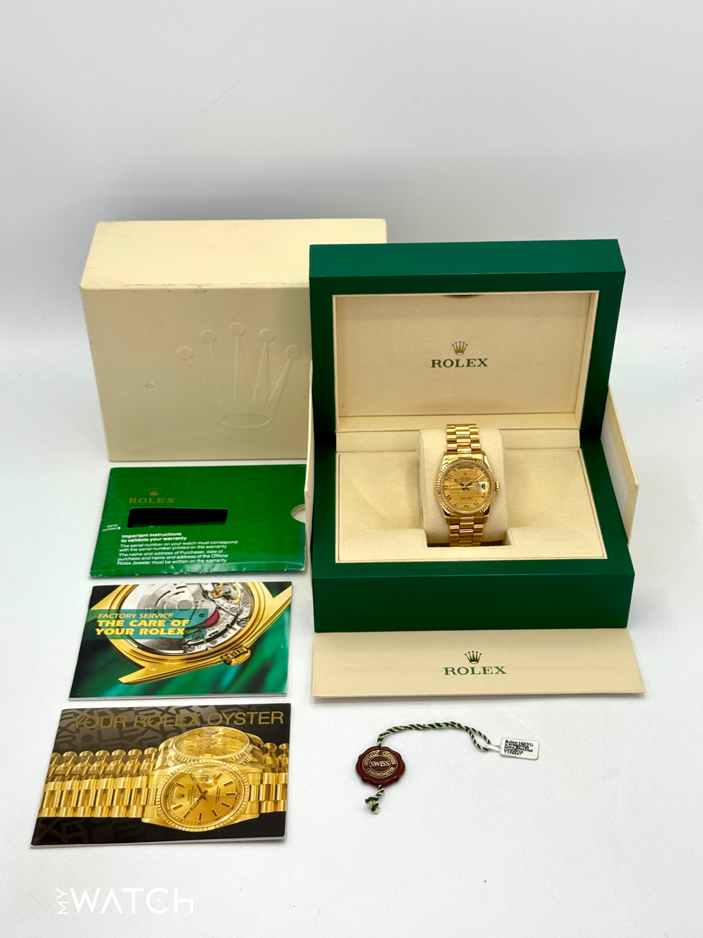 1989 Rolex Day-Date 36mm 18238 Presidential Champagne Wave Dial