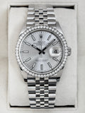 2021 Rolex Datejust 36mm 126284RBR Stainless Steel Jubilee Diamond Bezel Silver Dial