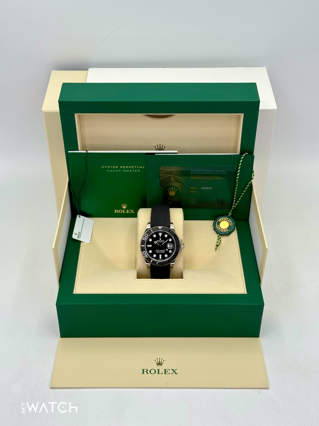 2024 Rolex Yacht-Master 42mm 226659 White Gold Oysterflex Black Dial