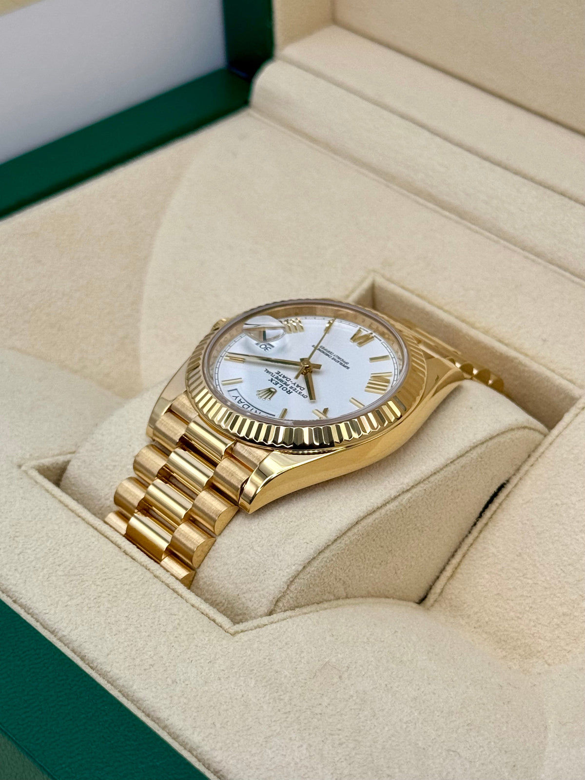 2022 Rolex Day-Date 40mm 228238 Presidential White Dial