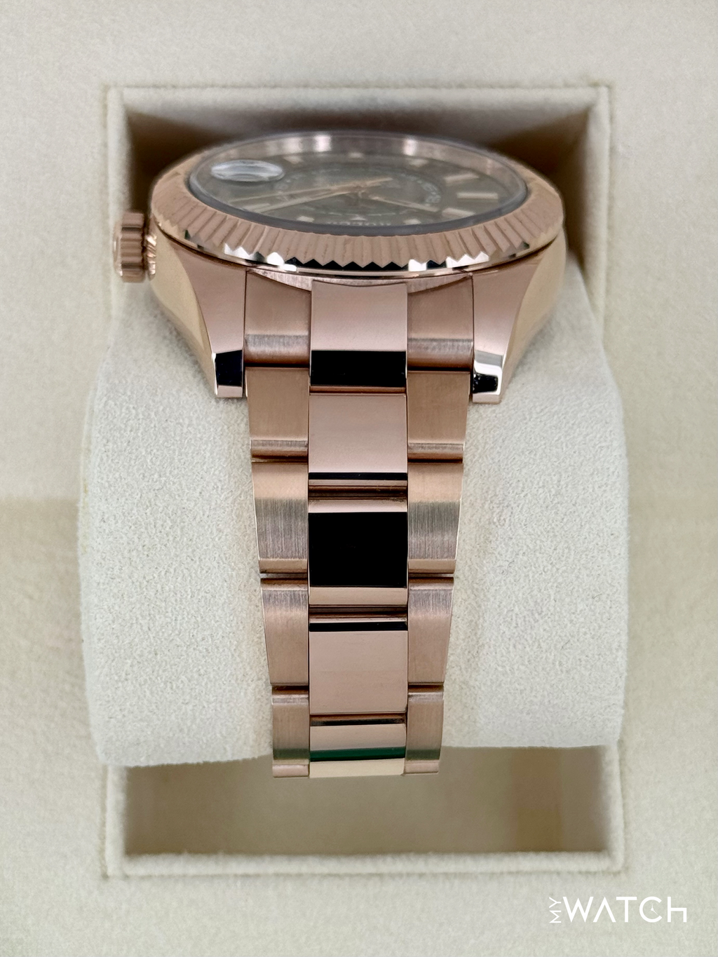 2023 Rolex Sky-Dweller 42mm 326935 Rose Gold Oyster Rhodium Dial