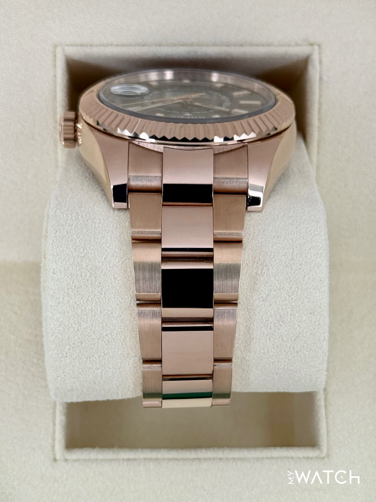 2023 Rolex Sky-Dweller 42mm 326935 Rose Gold Oyster Rhodium Dial