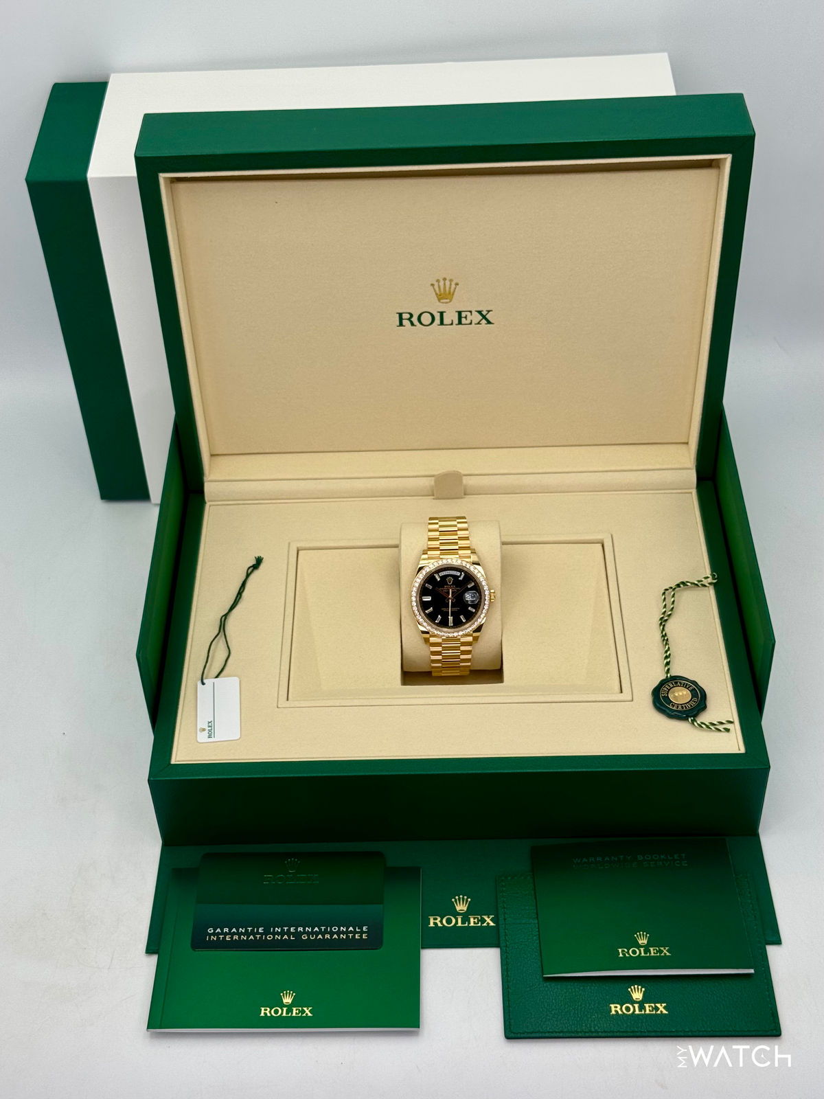 NEW 2026 Rolex Day-Date 40mm 228348RBR Black Diamond Baguette Dial