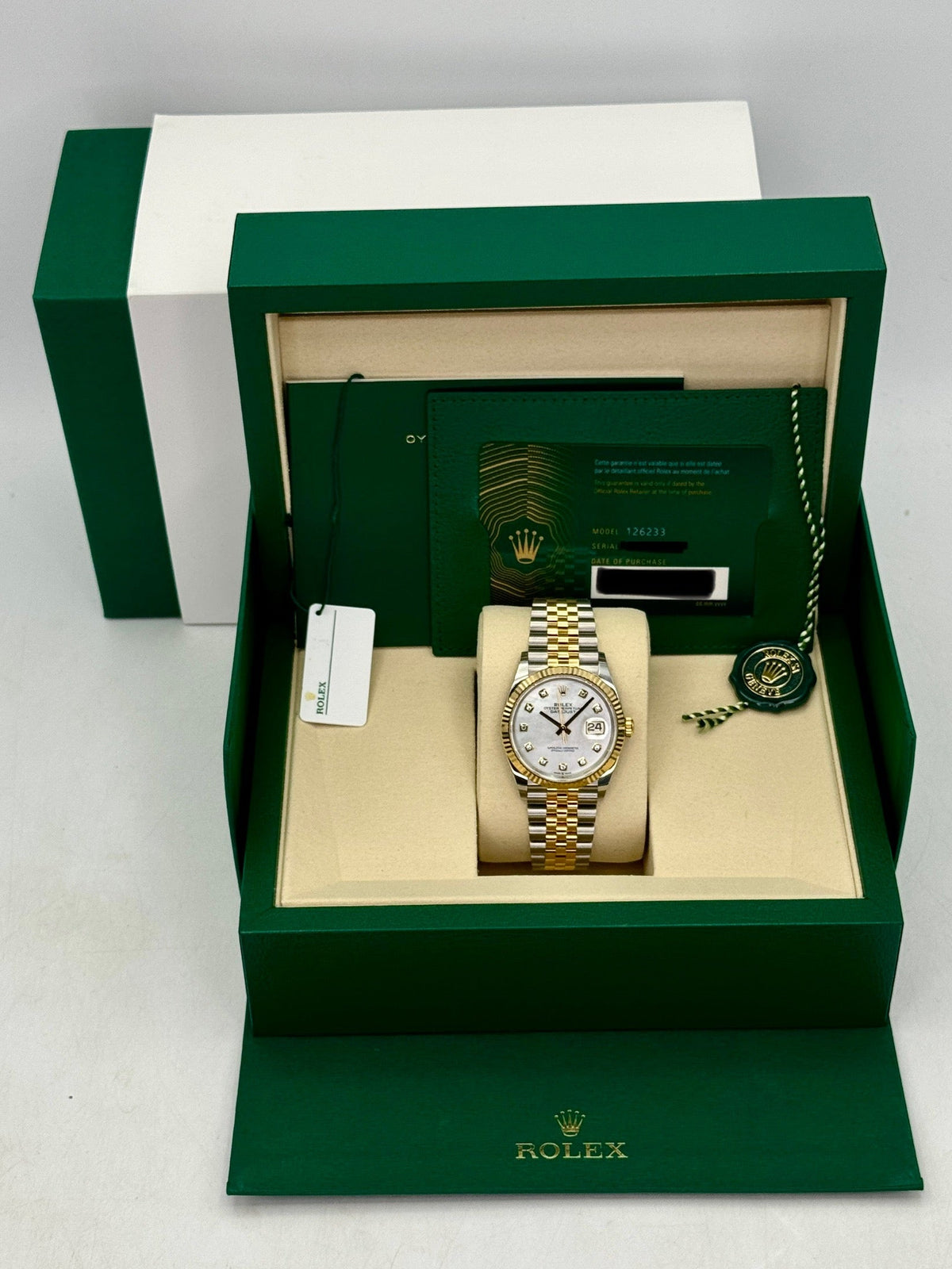 NEW 2026 Rolex Datejust 36mm 126233 Two-Tone Jubilee Mother of Pearl Diamond Dial