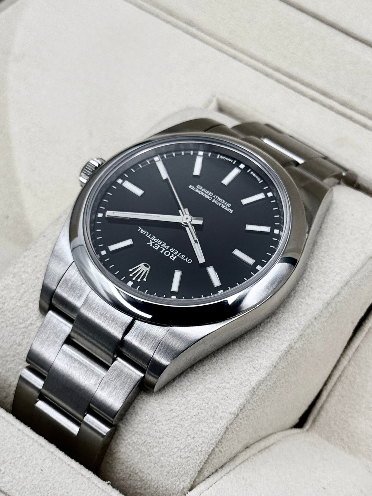 2019 Rolex Oyster Perpetual 39mm 114300 Stainless Steel Black Dial