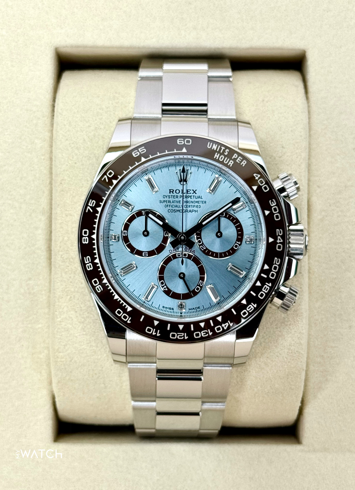 NEW 2026 Rolex Daytona 40mm 126506 Platinum Ice Blue Diamond Baguette Dial