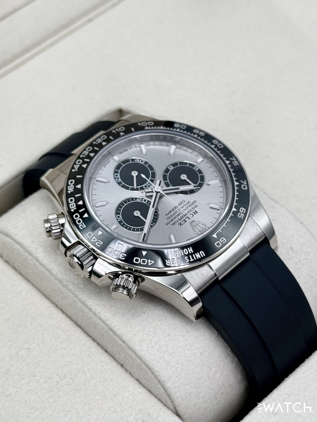 2025 Rolex Daytona 40mm 126519LN White Gold Oysterflex Silver Ghost Dial