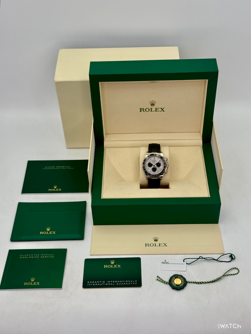 2024 Rolex Daytona 40mm 126519LN White Gold Oysterflex Silver Ghost Dial