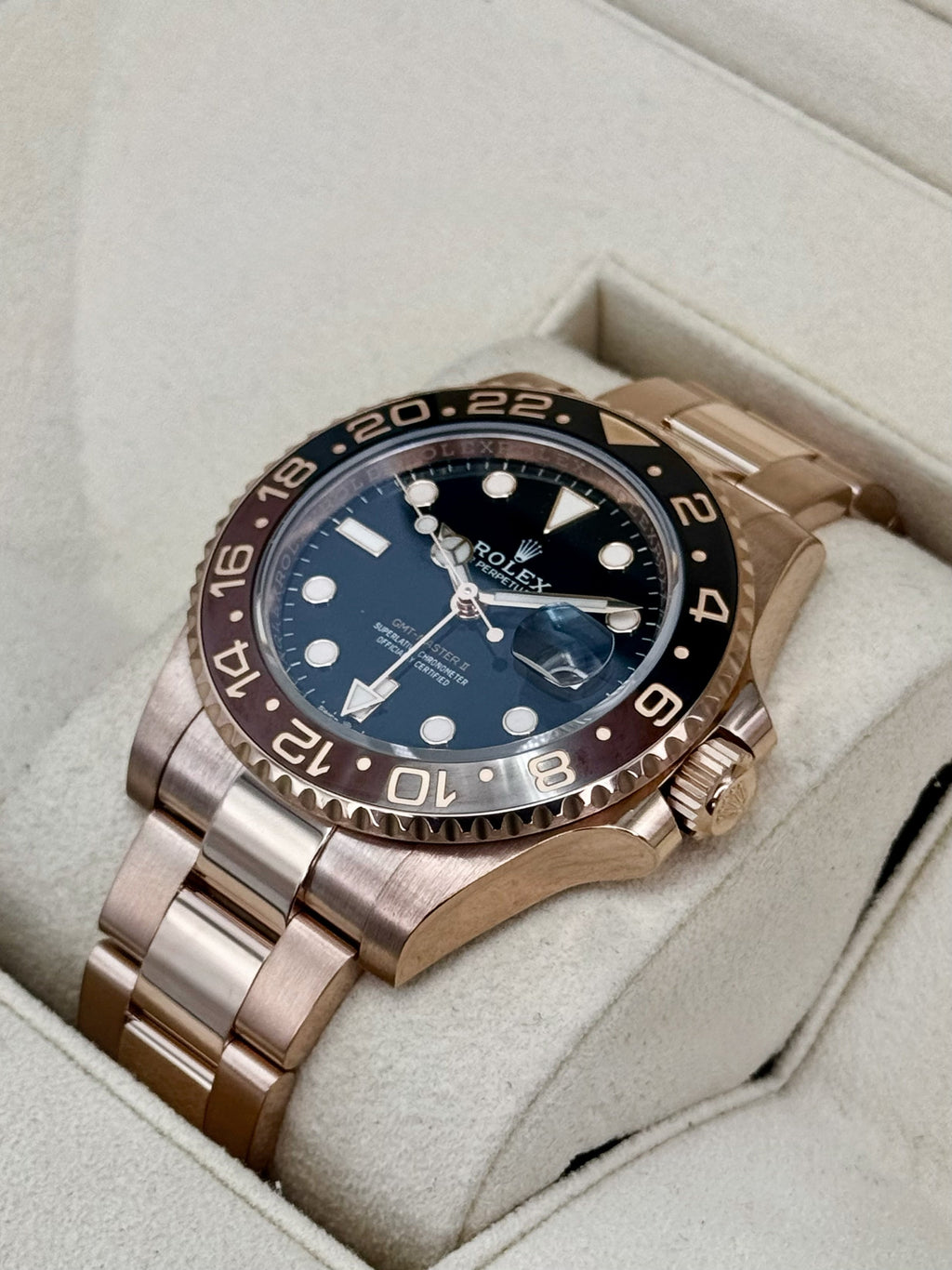 2022 Rolex GMT-Master II "Rootbeer" 40mm 126715CHNR Rose Gold