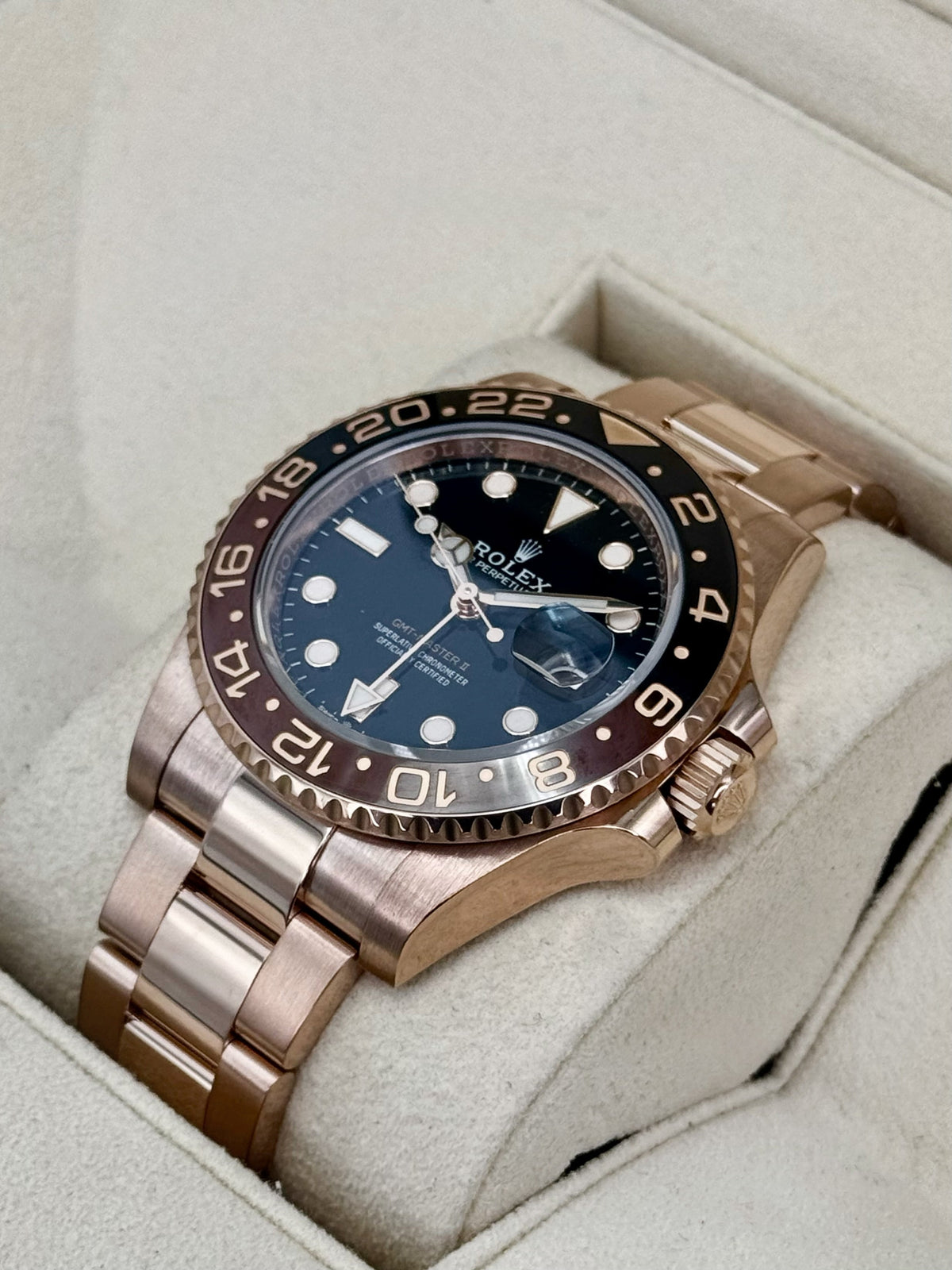 2022 Rolex GMT-Master II "Rootbeer" 40mm 126715CHNR Rose Gold