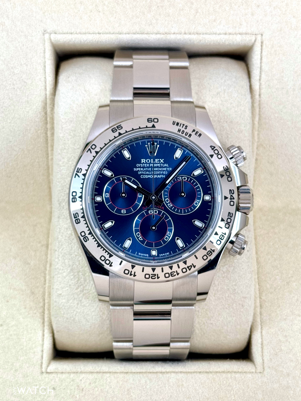 2021 Rolex Daytona 40mm 116509 White Gold Blue Dial
