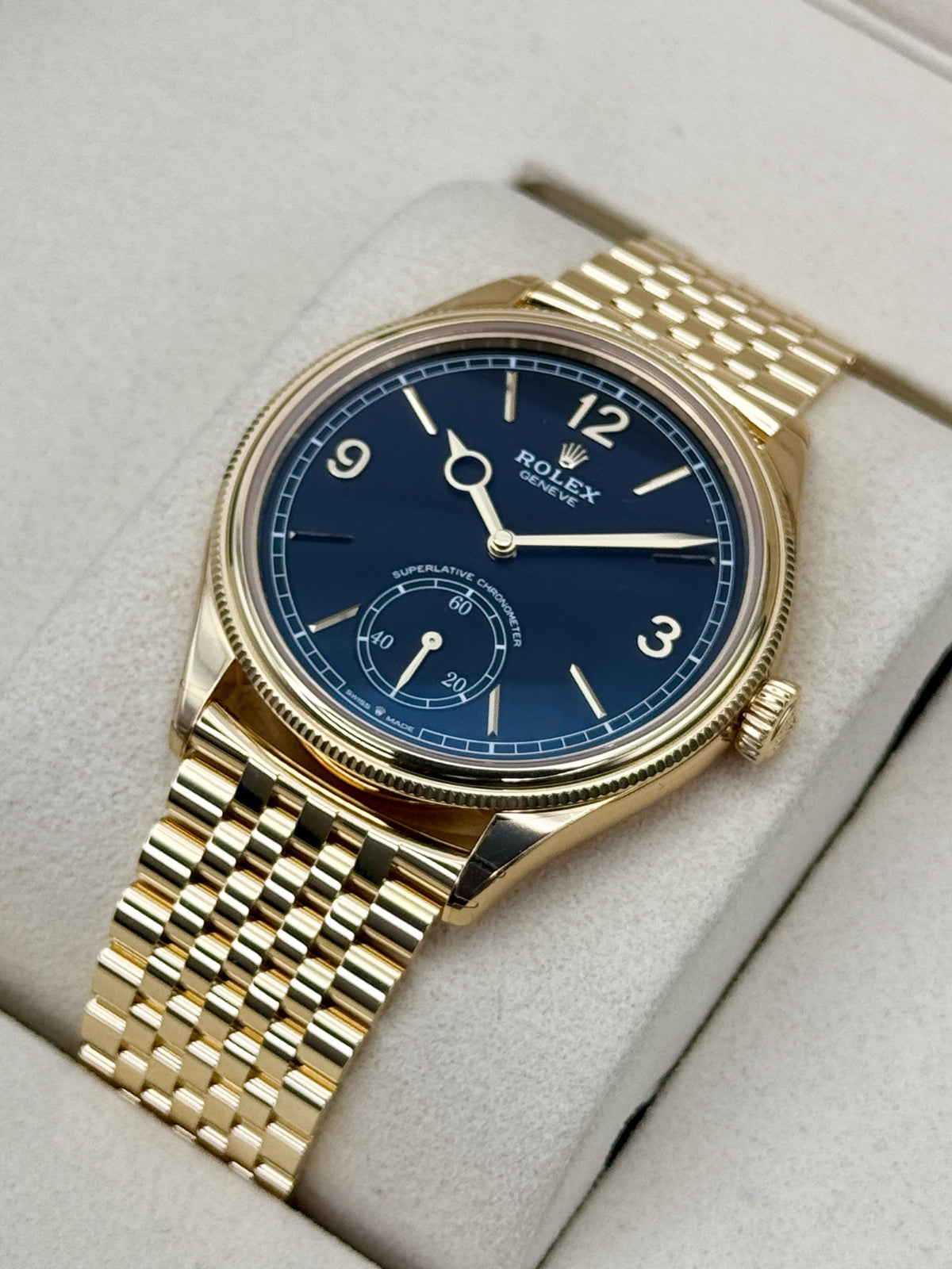 NEW 2026 Rolex 1908 39mm 52508 Yellow Gold Settimo Bracelet Black Dial