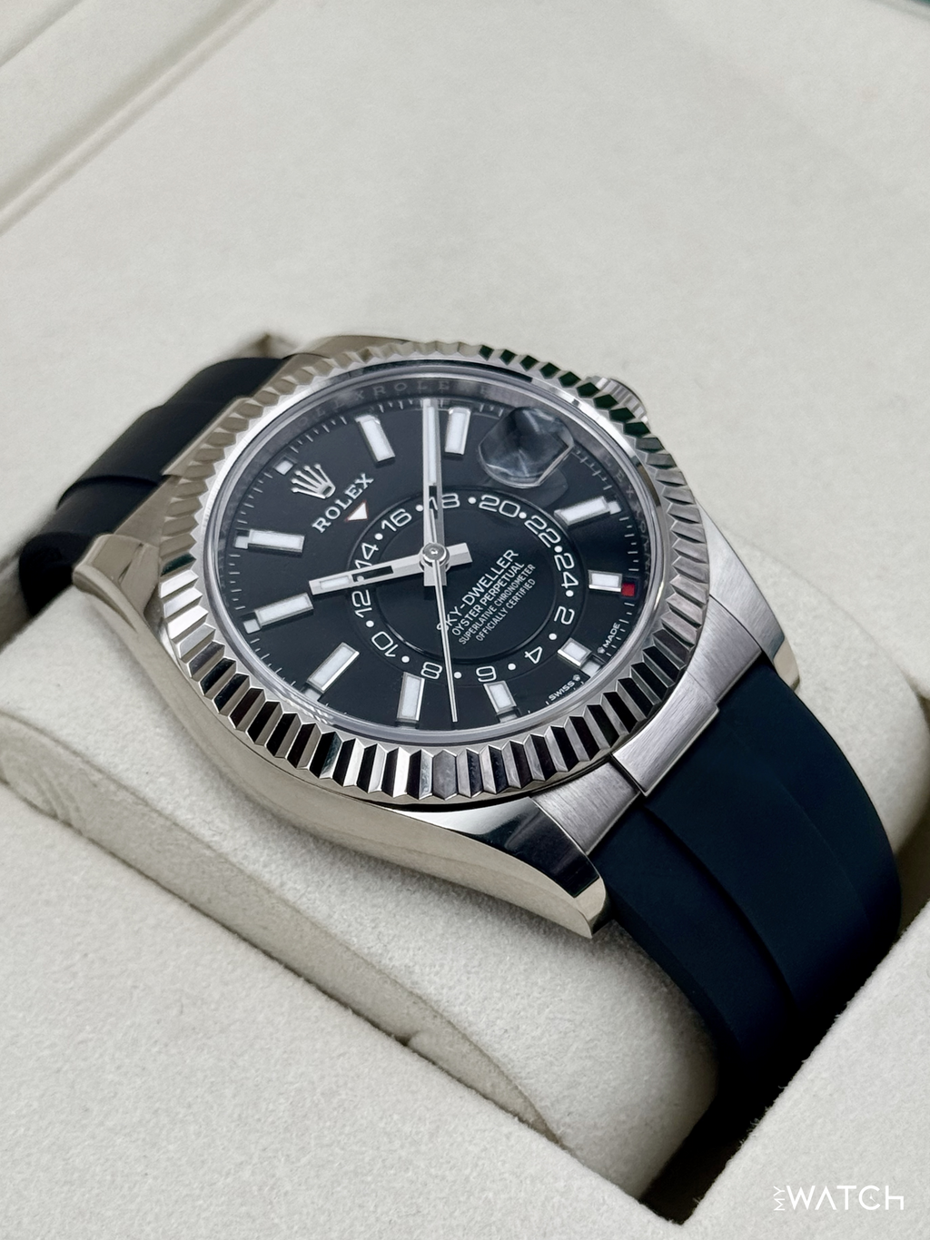 2025 Rolex Sky-Dweller 42mm 336239 White Gold Oysterflex Black Dial