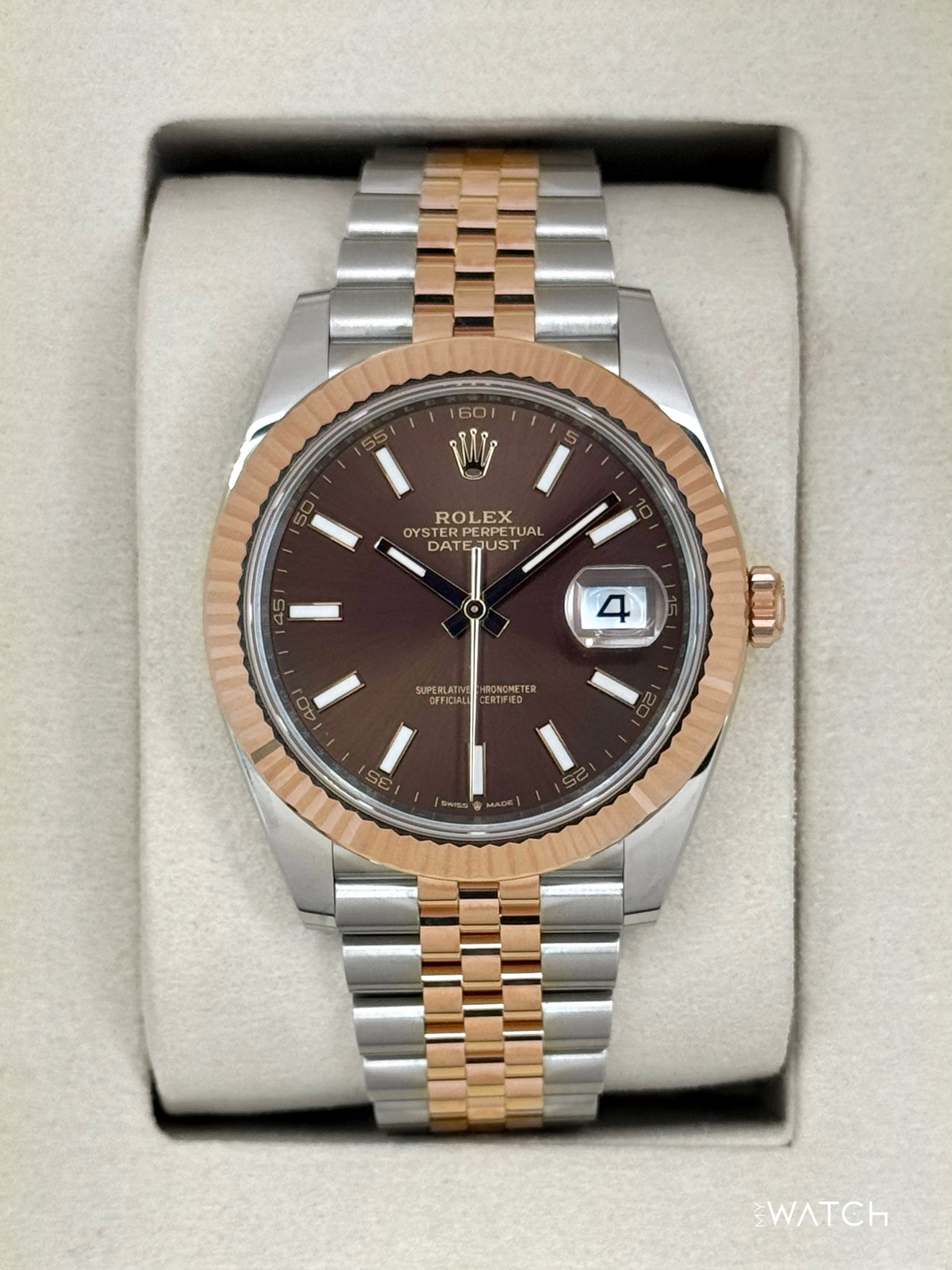 NEW 2025 Rolex Datejust 41mm 126331 Two-Tone Rose Gold Chocolate Dial (STICKERED)