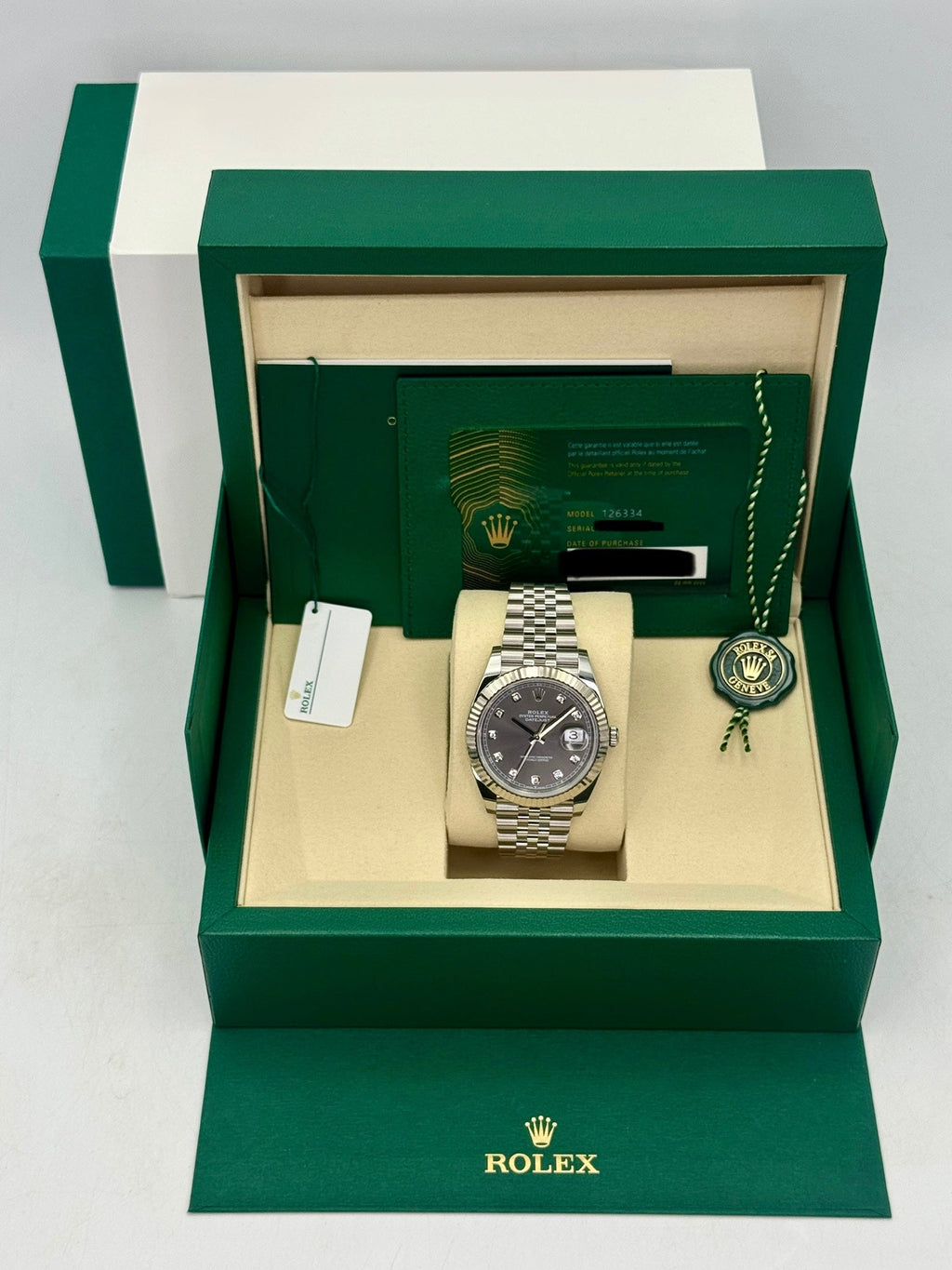NEW 2026 Rolex Datejust 41mm 126334 Stainless Steel Jubilee Rhodium Diamond Dial