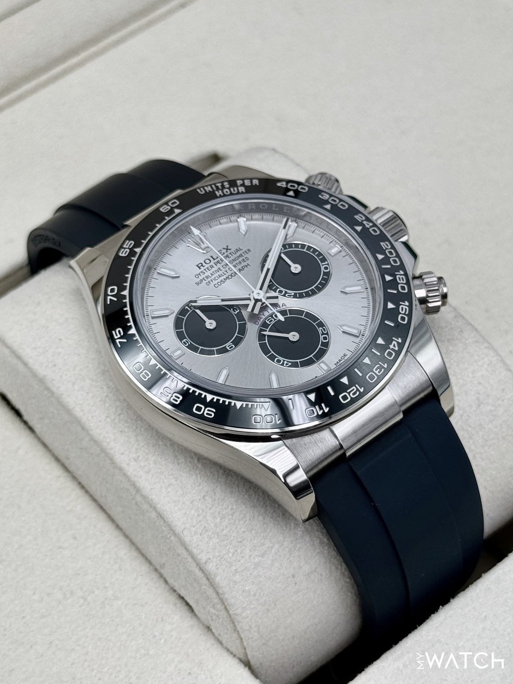 2025 Rolex Daytona 40mm 126519LN White Gold Oysterflex Silver Ghost Dial