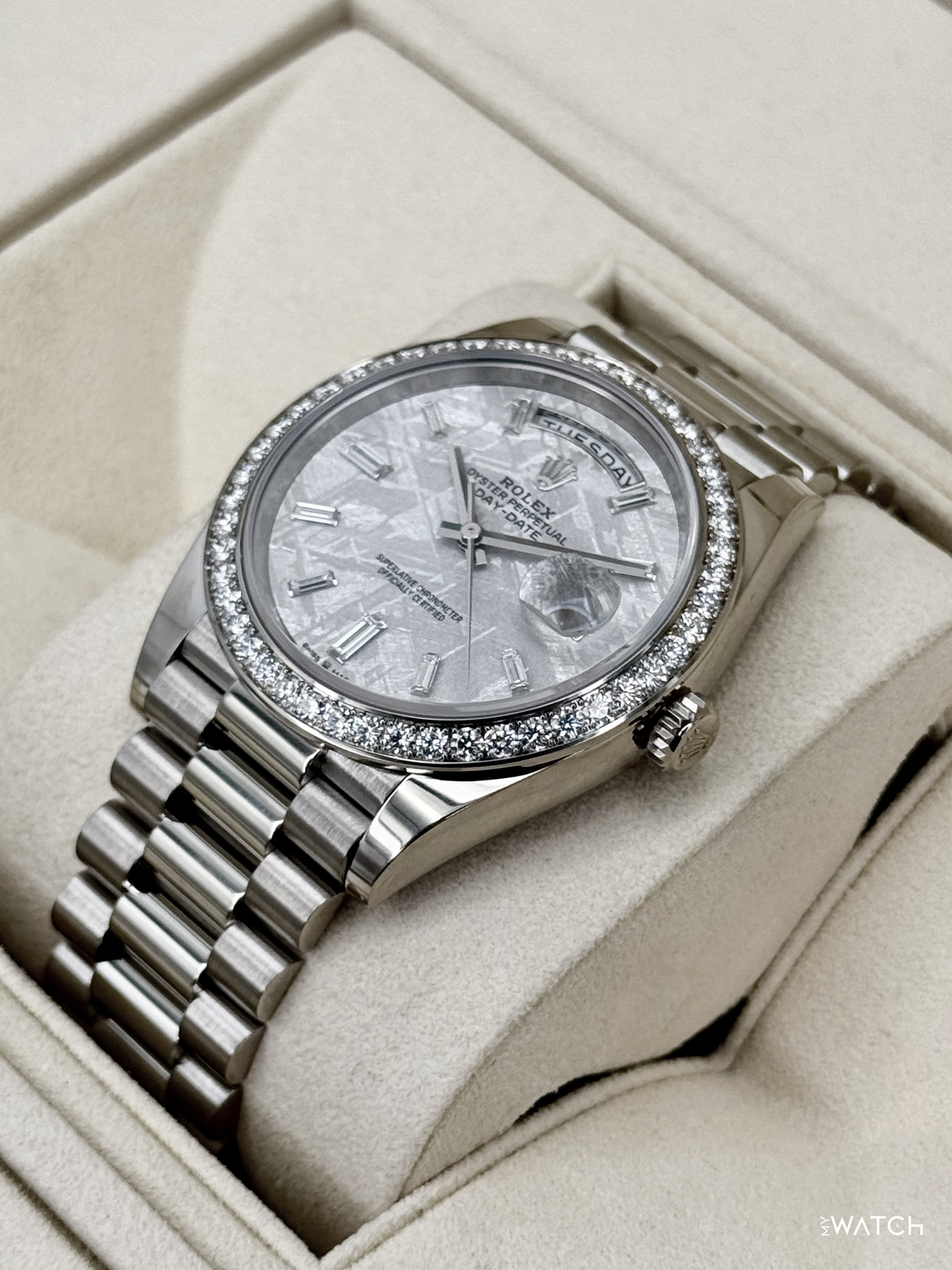 2019 Rolex Day-Date 40mm 228349RBR Presidential Meteorite Diamond Dial