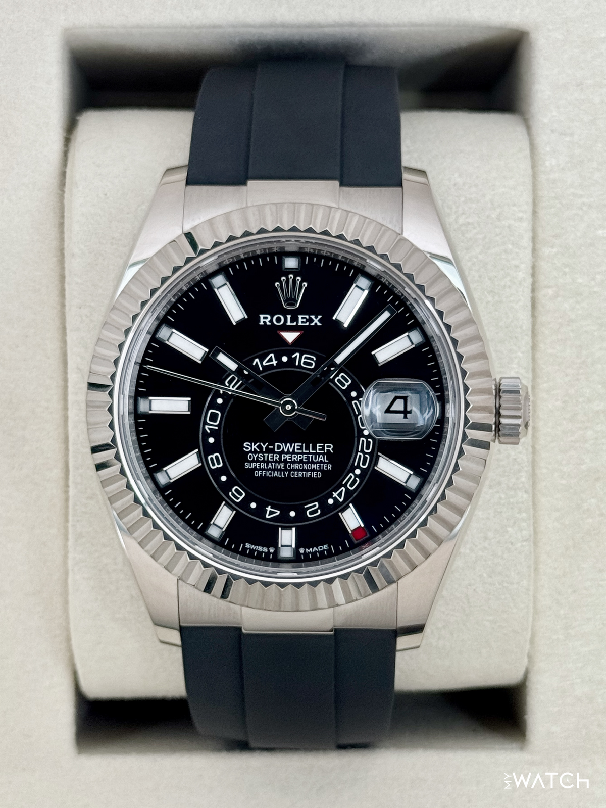 2025 Rolex Sky-Dweller 42mm 336239 White Gold Oysterflex Black Dial