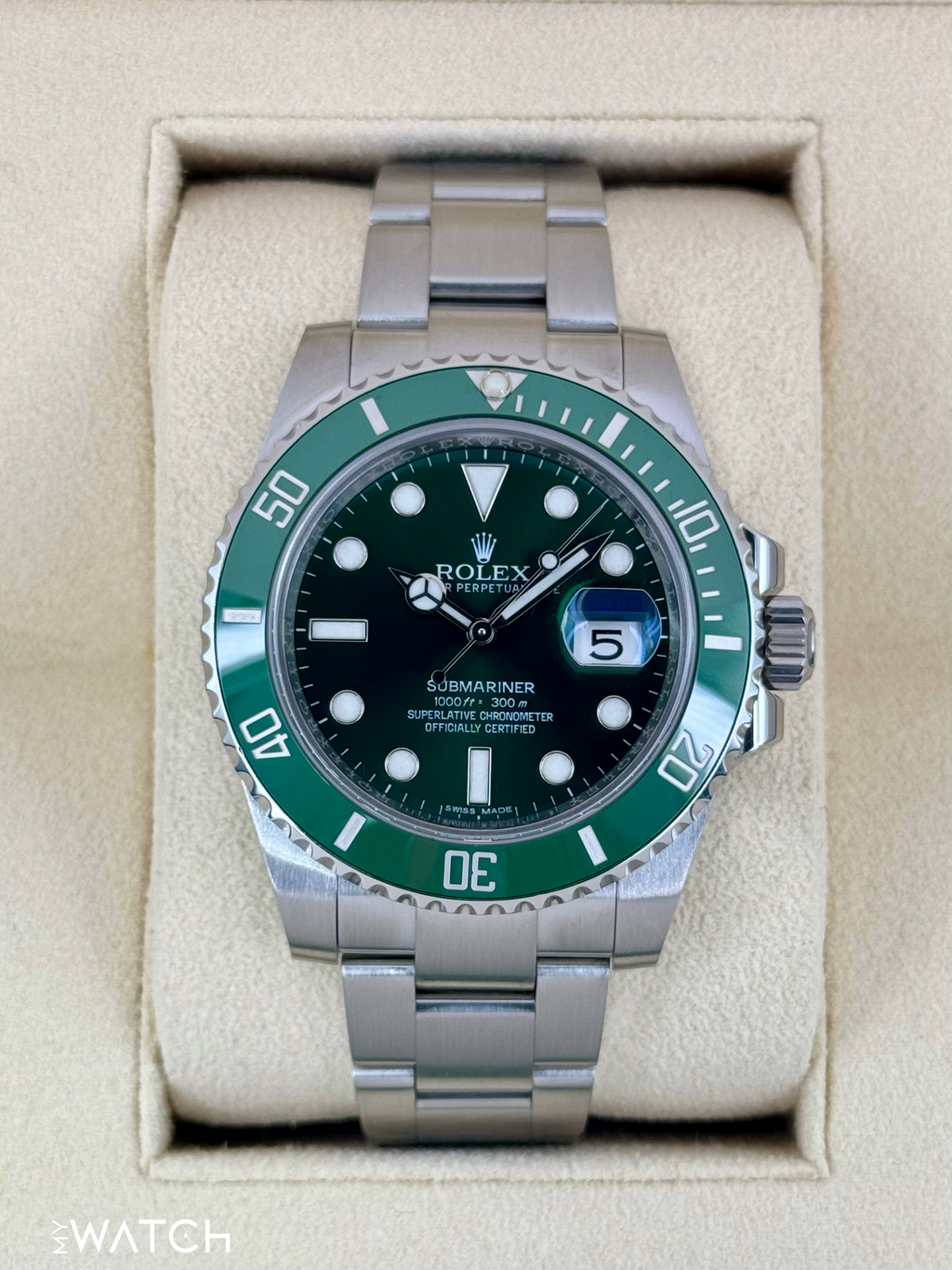 2016 Rolex Submariner “Hulk” 40mm 116610LV Green Dial