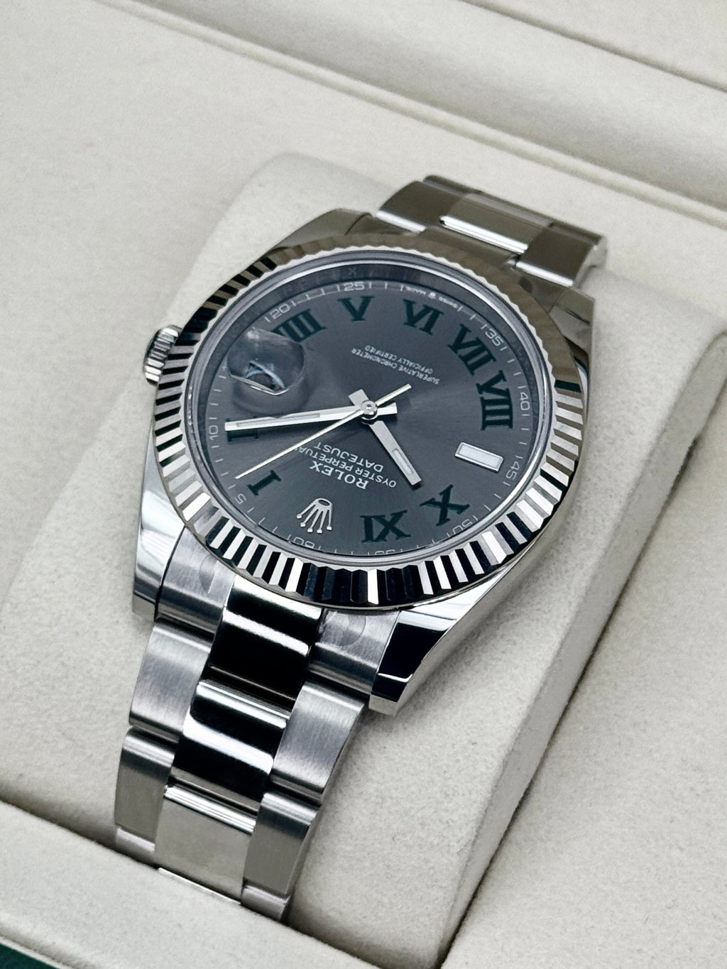 NEW 2026 Rolex Datejust 41mm 126334 Stainless Steel Oyster Wimbledon Dial (STICKERED)