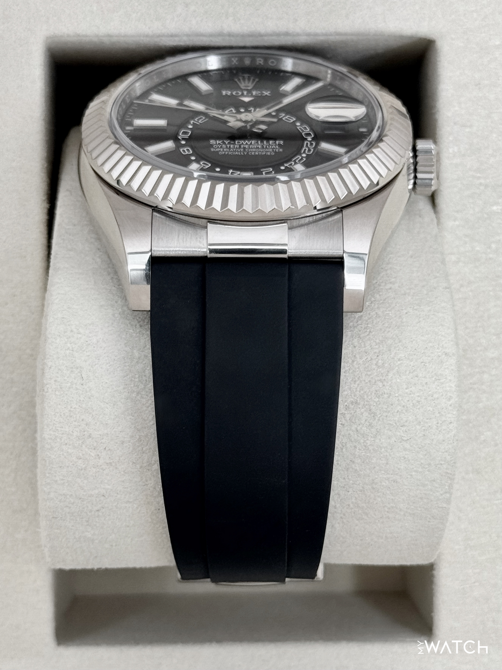 2025 Rolex Sky-Dweller 42mm 336239 White Gold Oysterflex Black Dial