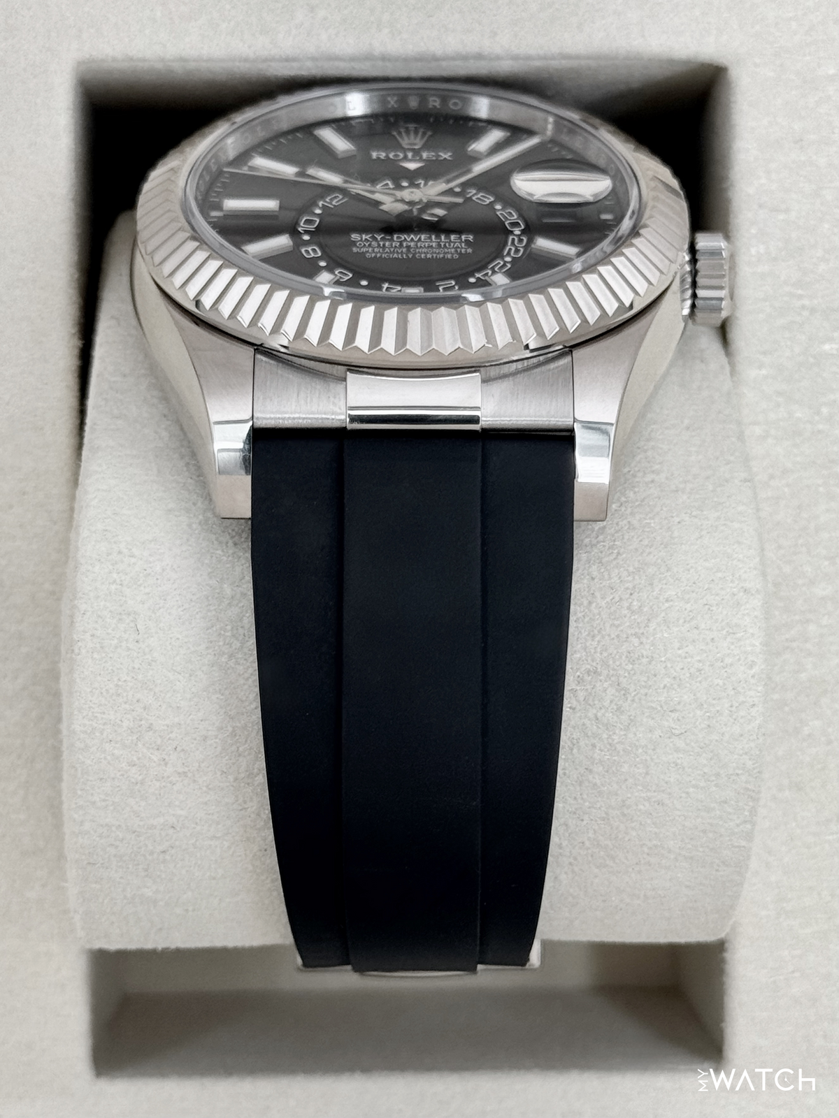 2025 Rolex Sky-Dweller 42mm 336239 White Gold Oysterflex Black Dial