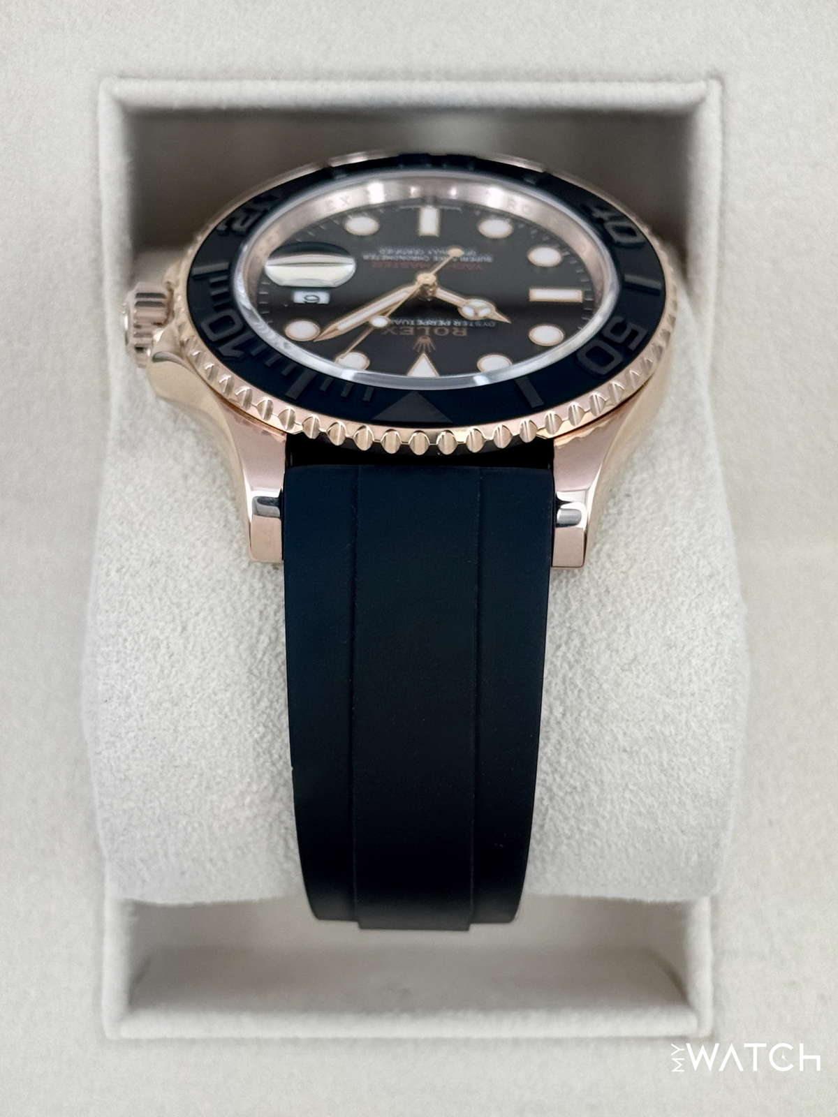 2023 Rolex Yacht-Master 40mm 126655 Rose Gold Oysterflex Black Dial