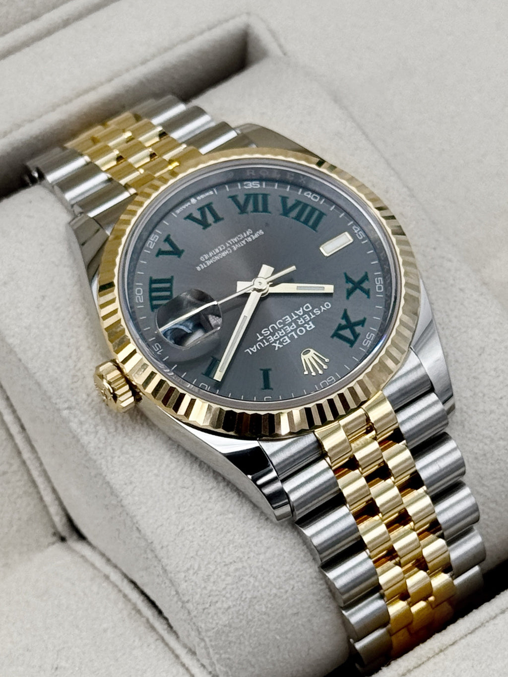 2022 Rolex Datejust 36mm 126233 Two-Tone Jubilee Wimbledon Dial