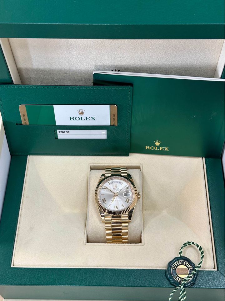 2017 Rolex Day-Date 40mm 228238 Presidential Silver Dial