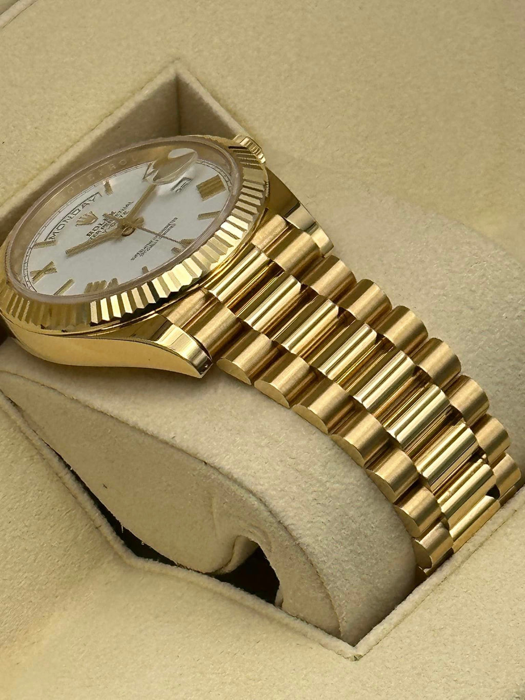 2019 Rolex Day-Date 40mm 228238 Presidential White Dial