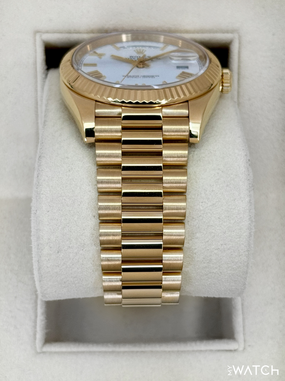 2021 Rolex Day-Date 40mm 228238 Presidential Roman Numeral White Dial