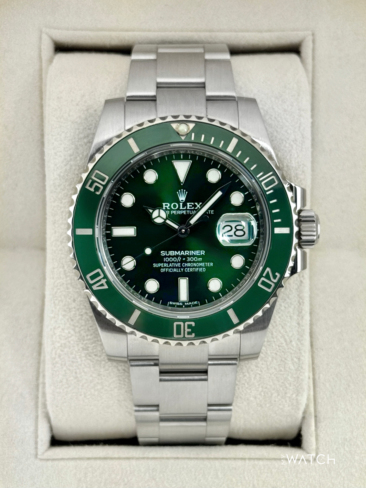 2018 Rolex Submariner “Hulk” 40mm 116610LV Green Dial