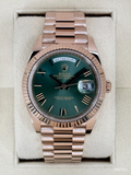 2025 Rolex Day-Date 40mm 228235 Presidential Rose Gold Olive Dial