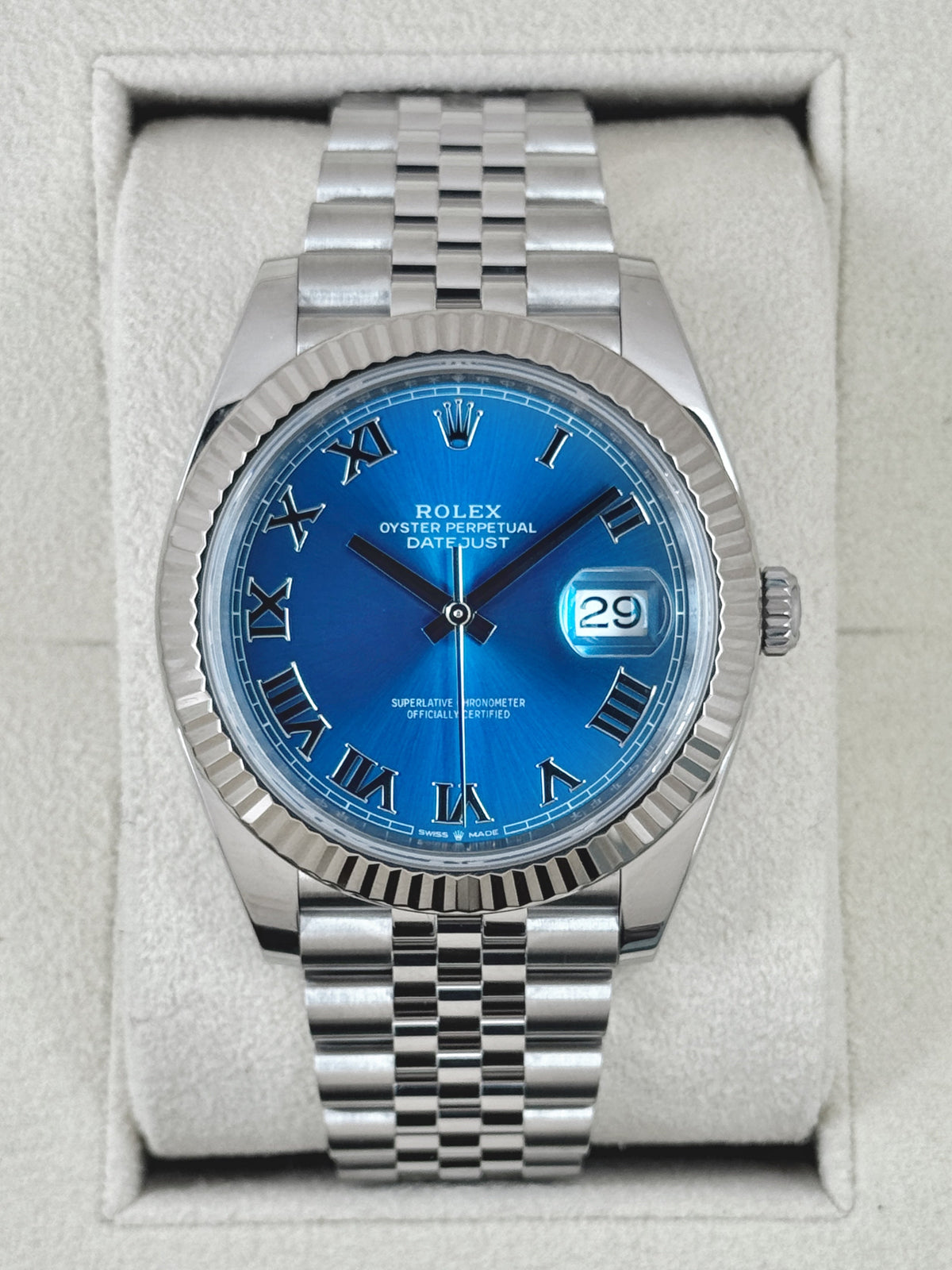 2025 Rolex Datejust 41mm 126334 Stainless Steel Jubilee Azzurro Blue Dial