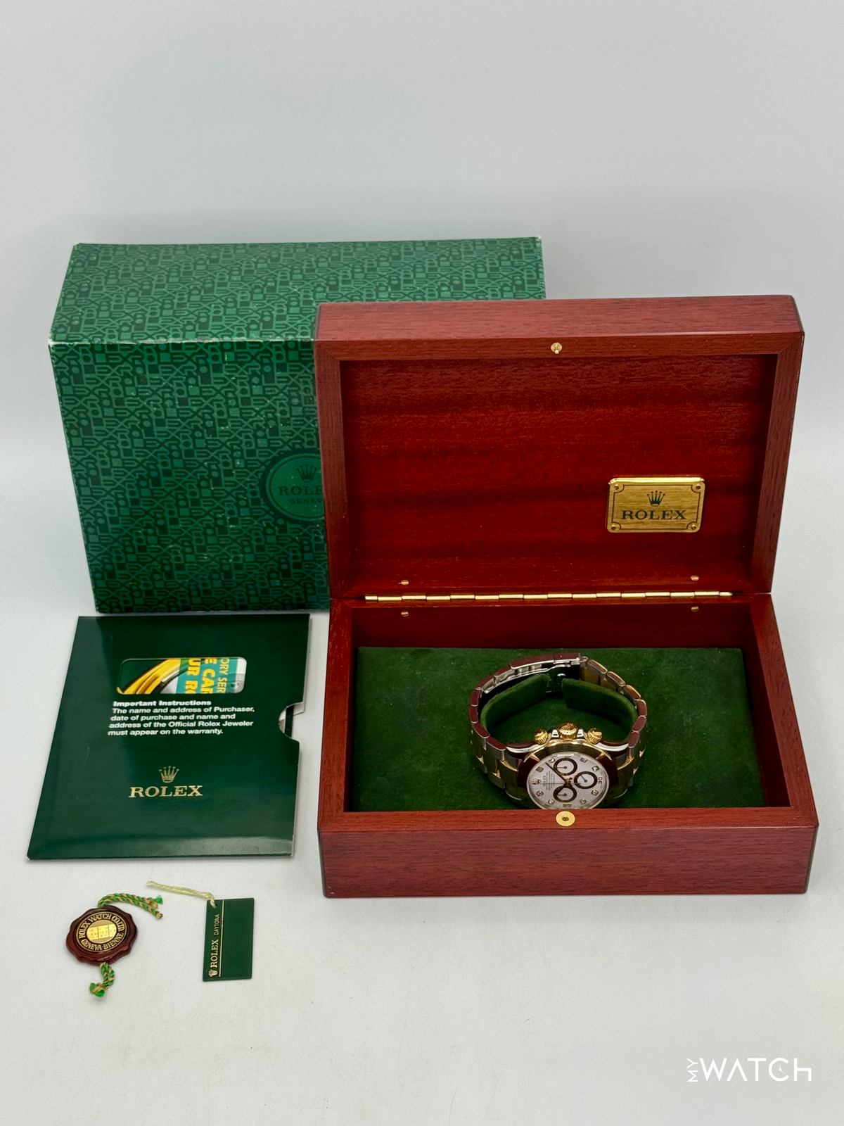 2005 Rolex Daytona 40mm 116523 Two-Tone White Diamond Dial (Collectors Set)