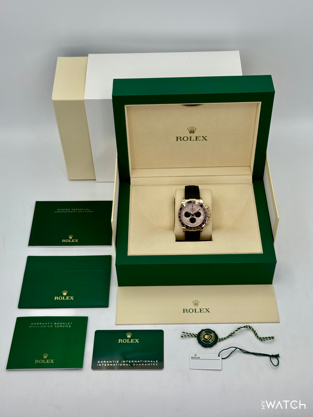 2025 Rolex Daytona 40mm 126515LN Rose Gold Oysterflex Sundust Dial