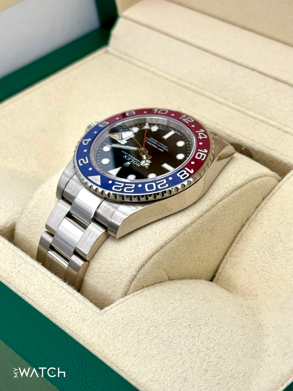 2016 Rolex GMT-Master II "Pepsi" 40mm 116719BLRO White Gold Black Dial